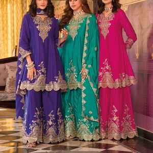 Elegant Embroidered Anarkali Set
